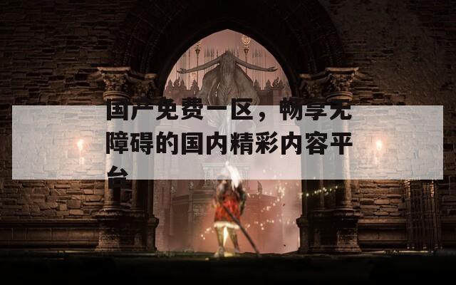 国产免费一区，畅享无障碍的国内精彩内容平台