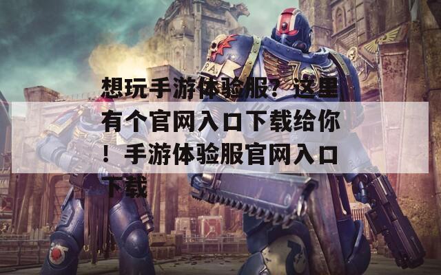 想玩手游体验服？这里有个官网入口下载给你！手游体验服官网入口下载