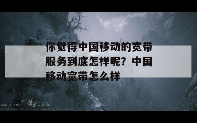 你觉得中国移动的宽带服务到底怎样呢？中国移动宽带怎么样