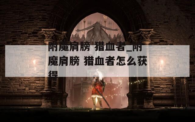 附魔肩膀 猎血者_附魔肩膀 猎血者怎么获得