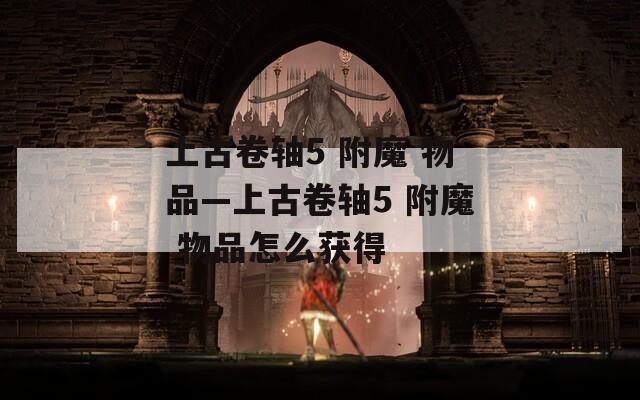 上古卷轴5 附魔 物品—上古卷轴5 附魔 物品怎么获得