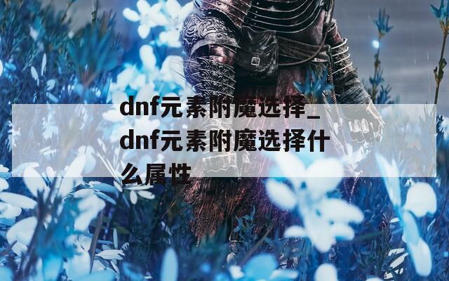 dnf元素附魔选择_dnf元素附魔选择什么属性