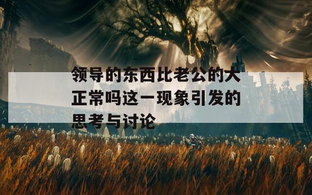 领导的东西比老公的大正常吗这一现象引发的思考与讨论
