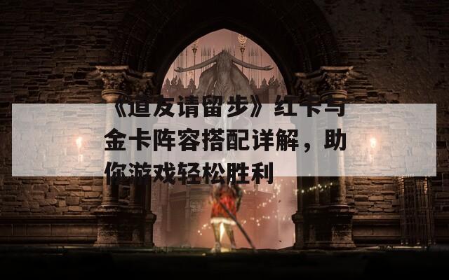 《道友请留步》红卡与金卡阵容搭配详解，助你游戏轻松胜利