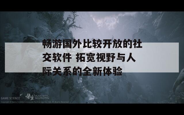 畅游国外比较开放的社交软件 拓宽视野与人际关系的全新体验