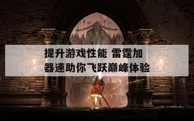 提升游戏性能 雷霆加器速助你飞跃巅峰体验