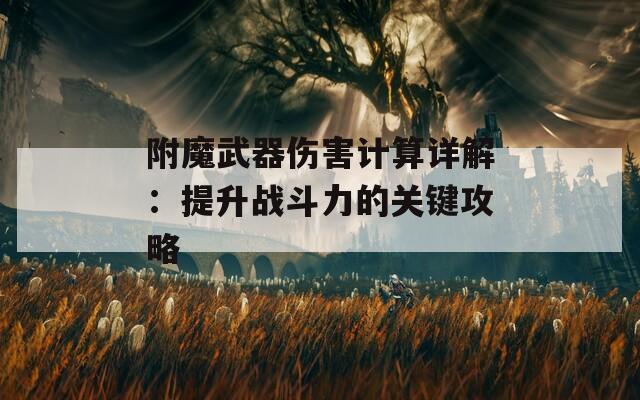 附魔武器伤害计算详解：提升战斗力的关键攻略