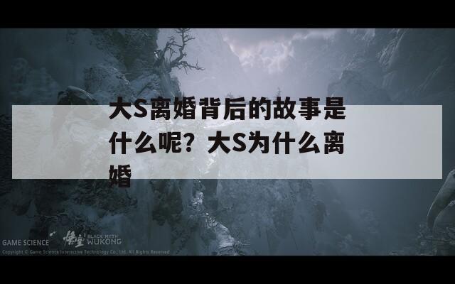 大S离婚背后的故事是什么呢？大S为什么离婚