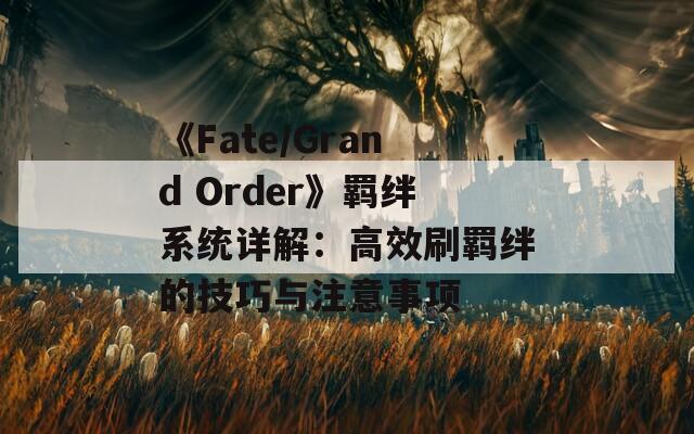 《Fate/Grand Order》羁绊系统详解：高效刷羁绊的技巧与注意事项