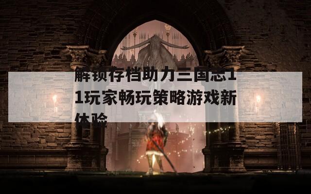 解锁存档助力三国志11玩家畅玩策略游戏新体验