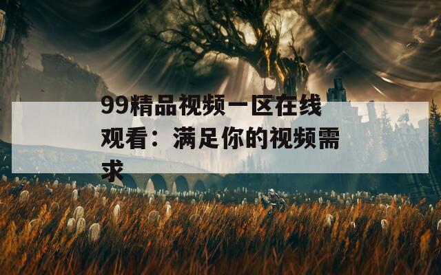 99精品视频一区在线观看：满足你的视频需求