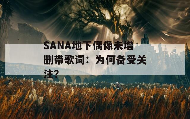 SANA地下偶像未增删带歌词：为何备受关注？
