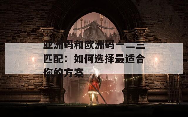 亚洲码和欧洲码一二三匹配：如何选择最适合你的方案