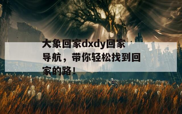 大象回家dxdy回家导航，带你轻松找到回家的路！