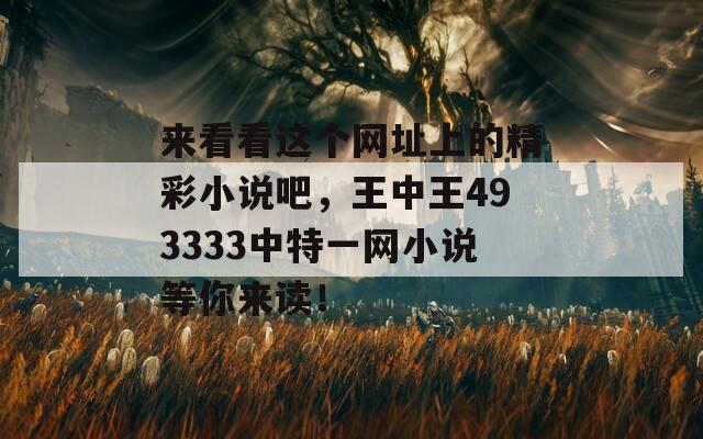 来看看这个网址上的精彩小说吧，王中王493333中特一网小说等你来读！