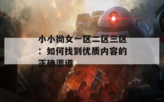 小小拗女一区二区三区：如何找到优质内容的正确渠道