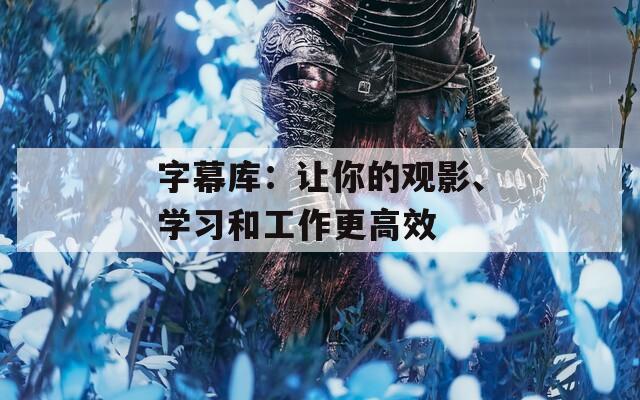 字幕库：让你的观影、学习和工作更高效