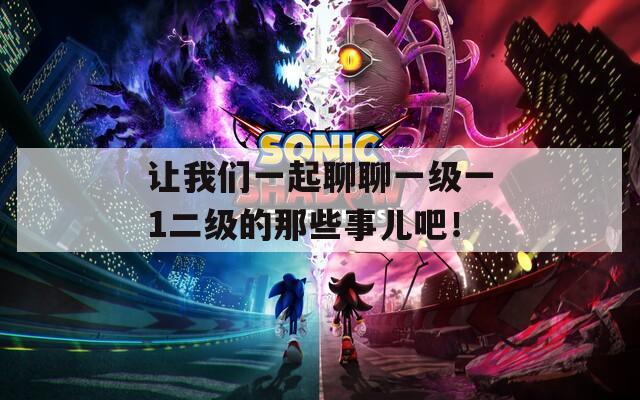 让我们一起聊聊一级一1二级的那些事儿吧！