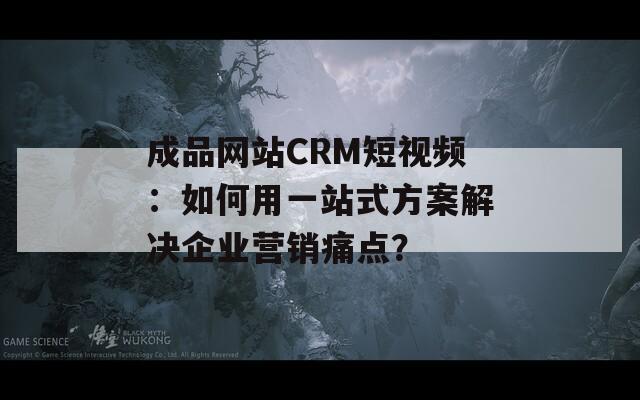 成品网站CRM短视频：如何用一站式方案解决企业营销痛点？