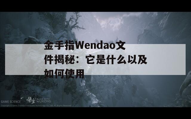 金手指Wendao文件揭秘：它是什么以及如何使用
