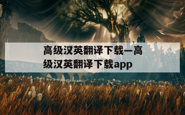 高级汉英翻译下载—高级汉英翻译下载app