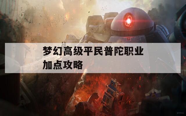 梦幻高级平民普陀职业加点攻略