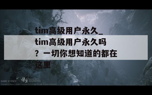 tim高级用户永久_tim高级用户永久吗？一切你想知道的都在这里