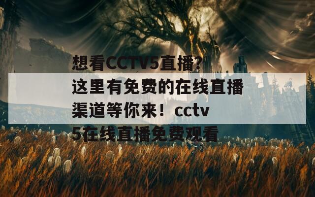 想看CCTV5直播？这里有免费的在线直播渠道等你来！cctv5在线直播免费观看