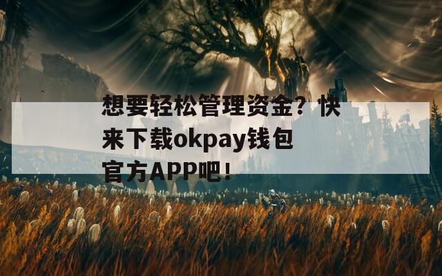 想要轻松管理资金？快来下载okpay钱包官方APP吧！