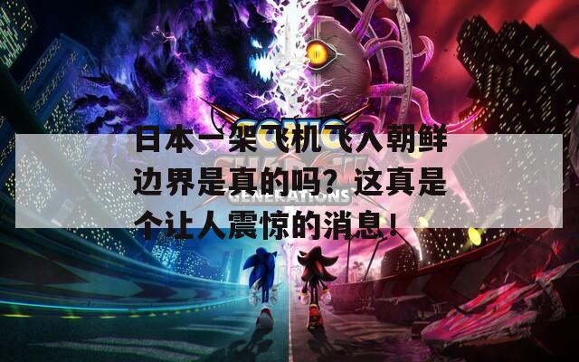 日本一架飞机飞入朝鲜边界是真的吗？这真是个让人震惊的消息！