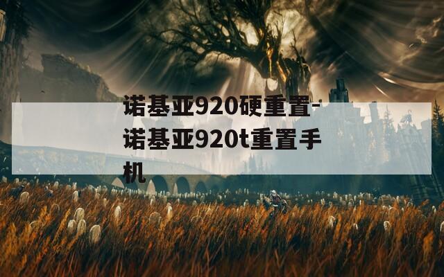 诺基亚920硬重置-诺基亚920t重置手机