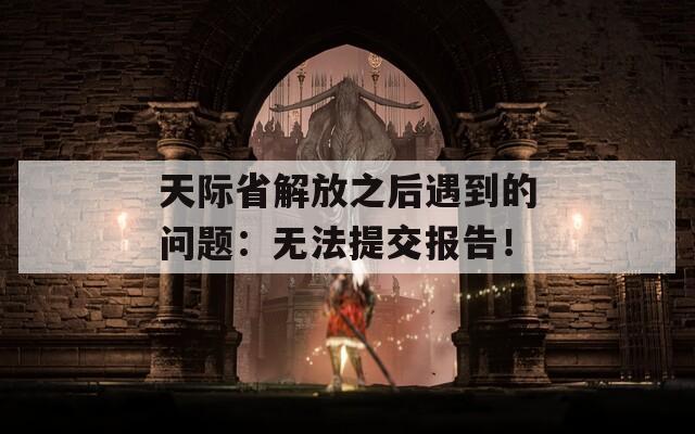 天际省解放之后遇到的问题：无法提交报告！