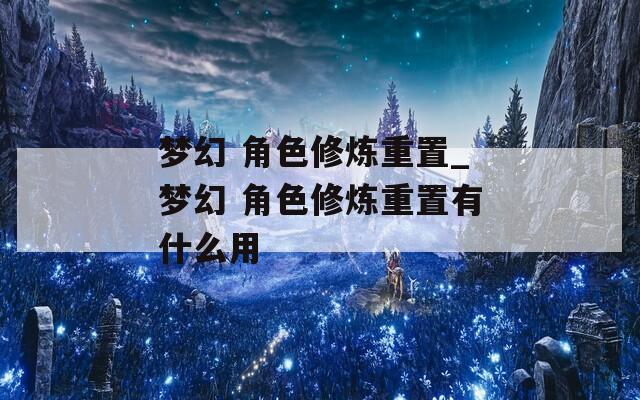 梦幻 角色修炼重置_梦幻 角色修炼重置有什么用