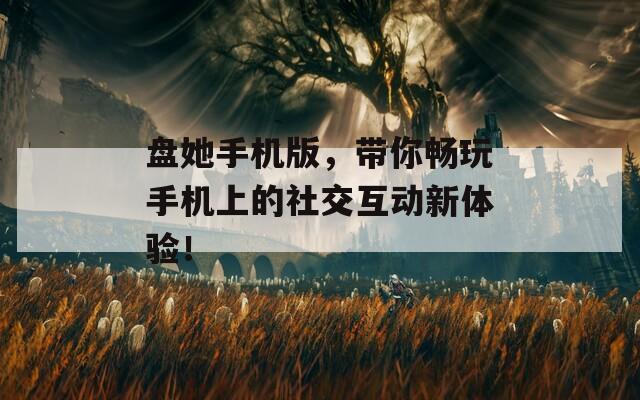 盘她手机版，带你畅玩手机上的社交互动新体验！
