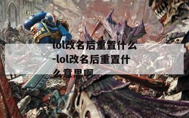 lol改名后重置什么-lol改名后重置什么意思啊