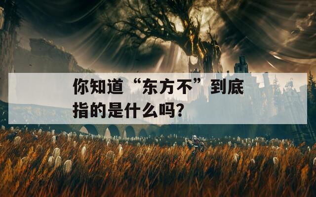 你知道“东方不”到底指的是什么吗？