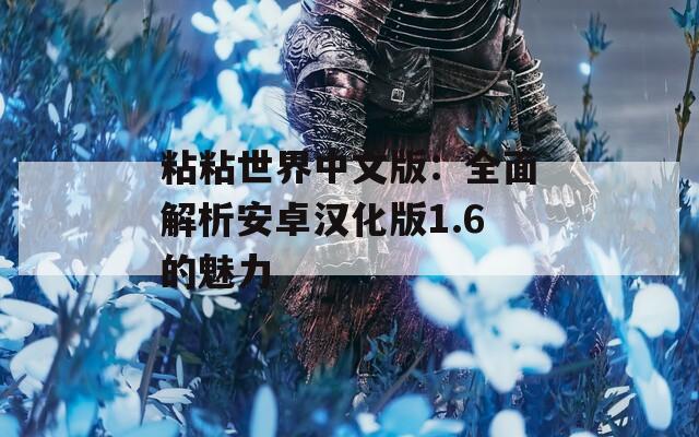 粘粘世界中文版：全面解析安卓汉化版1.6的魅力