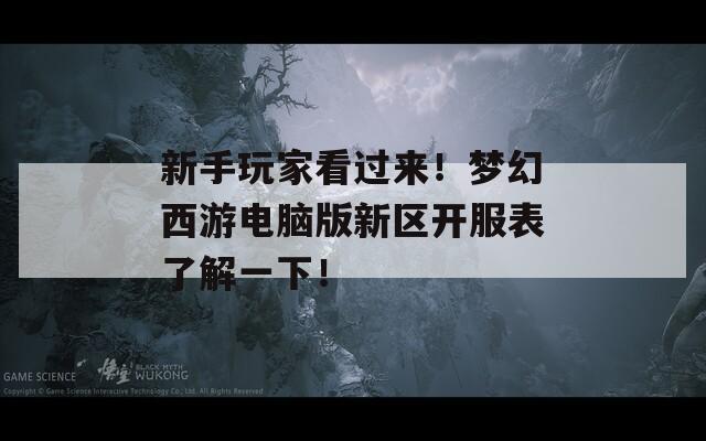 新手玩家看过来！梦幻西游电脑版新区开服表了解一下！