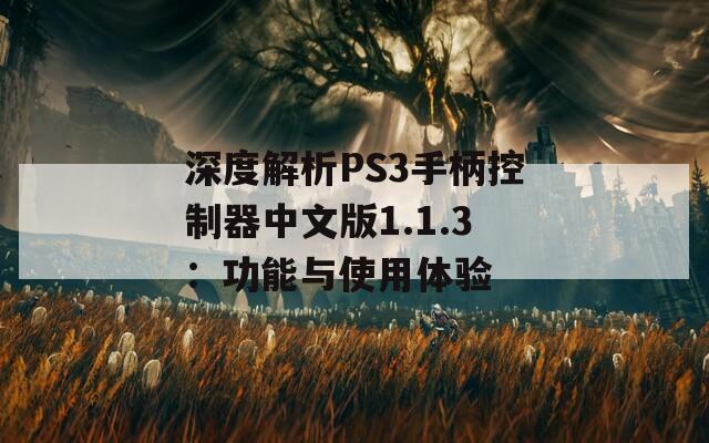 深度解析PS3手柄控制器中文版1.1.3：功能与使用体验