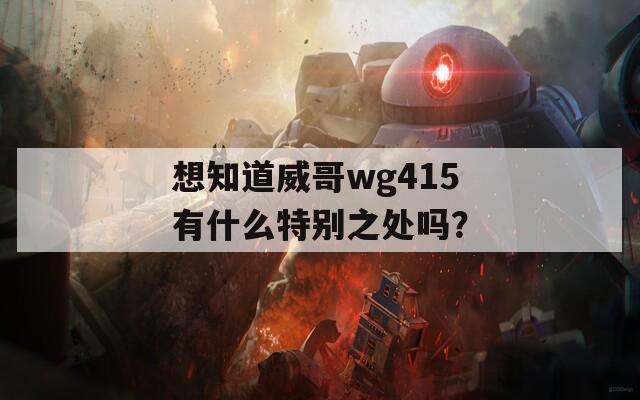 想知道威哥wg415有什么特别之处吗？
