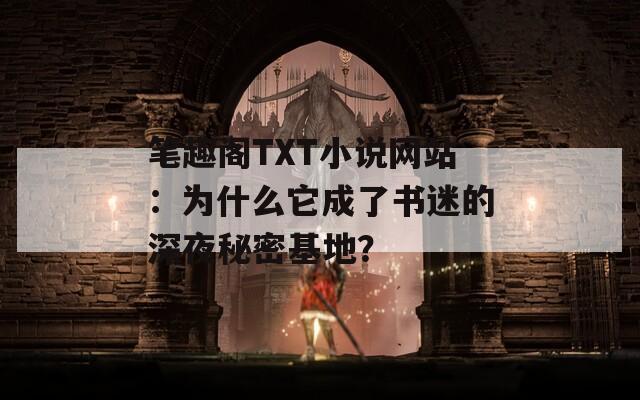笔趣阁TXT小说网站：为什么它成了书迷的深夜秘密基地？