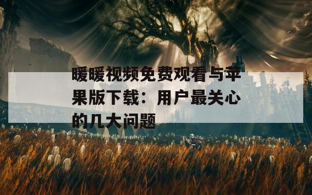 暖暖视频免费观看与苹果版下载：用户最关心的几大问题