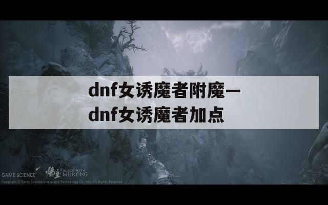 dnf女诱魔者附魔—dnf女诱魔者加点