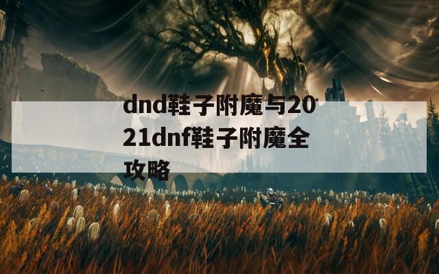 dnd鞋子附魔与2021dnf鞋子附魔全攻略
