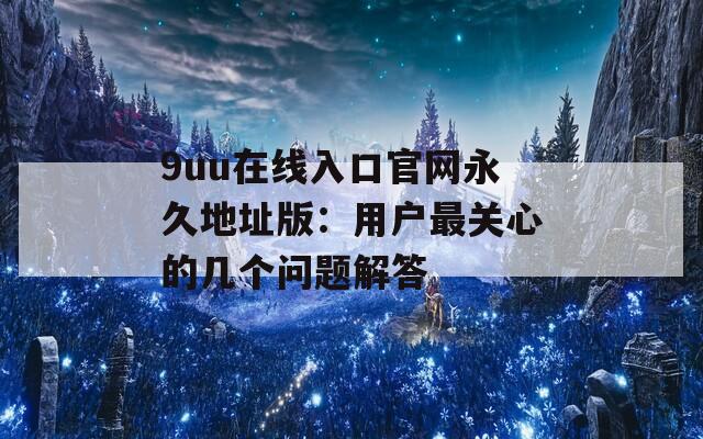 9uu在线入口官网永久地址版：用户最关心的几个问题解答