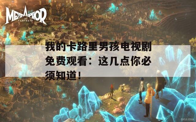 我的卡路里男孩电视剧免费观看：这几点你必须知道！