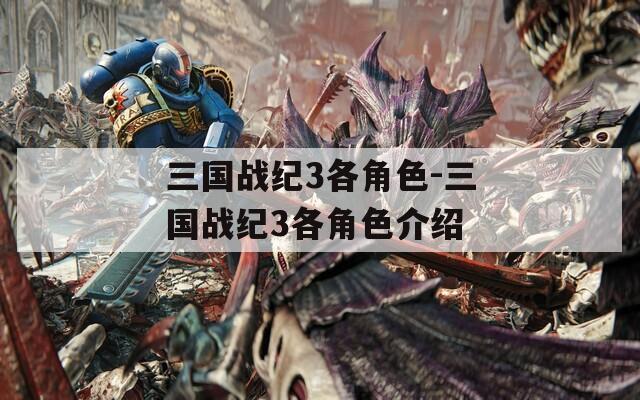 三国战纪3各角色-三国战纪3各角色介绍